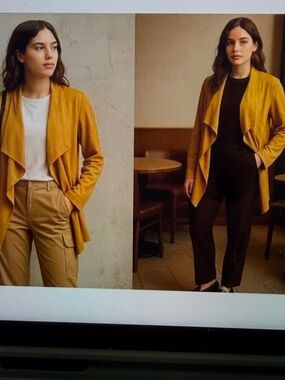 Jules & Leopold Mustard Drape Jacket SzM
